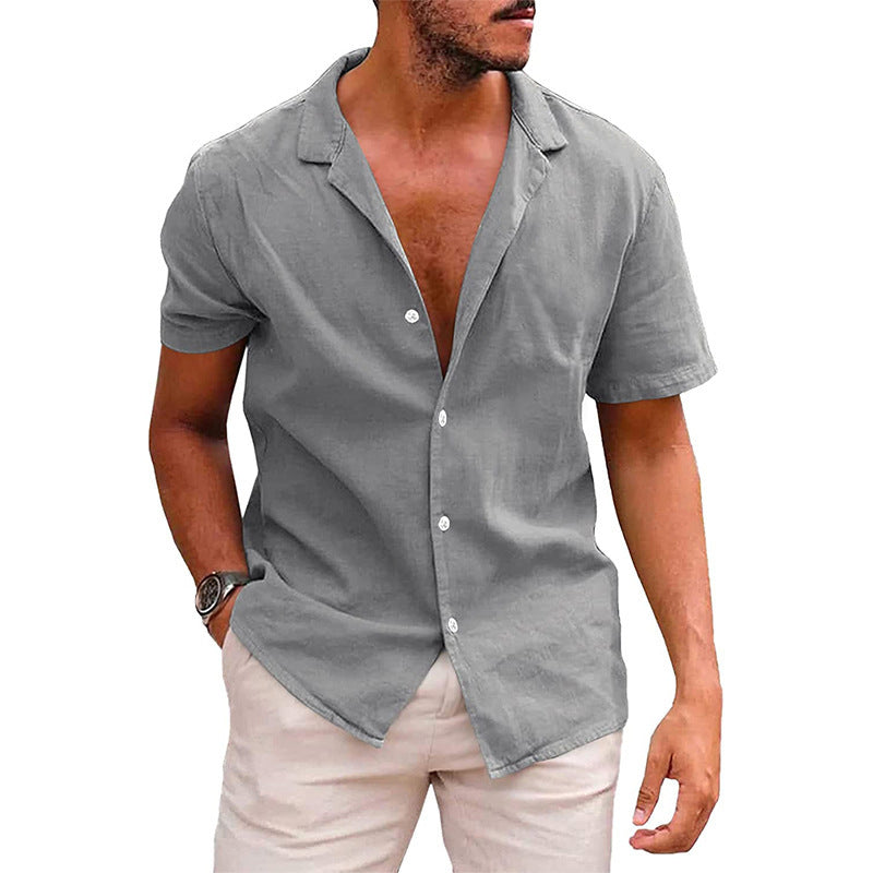 Men's Tops Casual Button-Down Shirt Short Sleeve