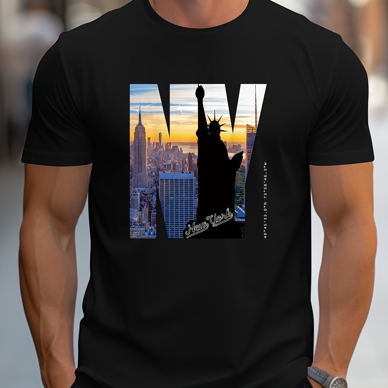 Men's NY Pattern T-Shirt | Casual Short-Sleeve Summer Tee