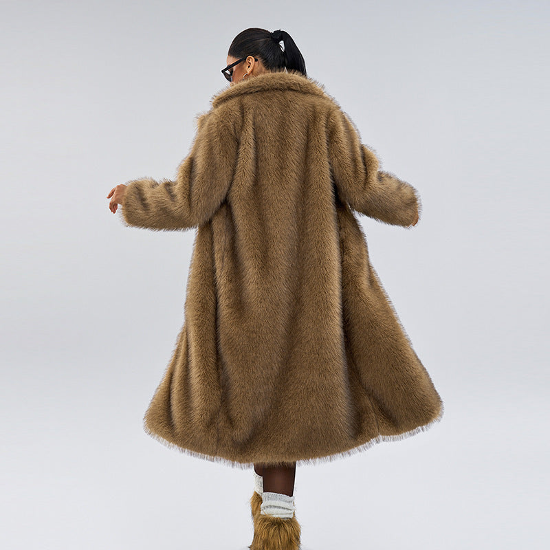 Winter Extended Imitation Fur Overcoat - Stylish & Warm