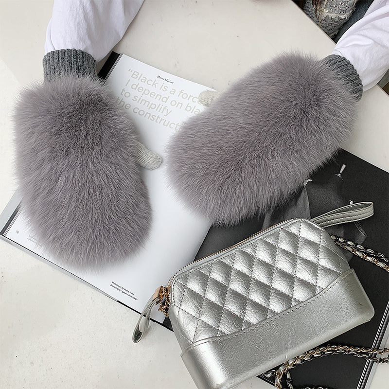 Women’s Fox Fur Winter Gloves - Warm & Luxurious