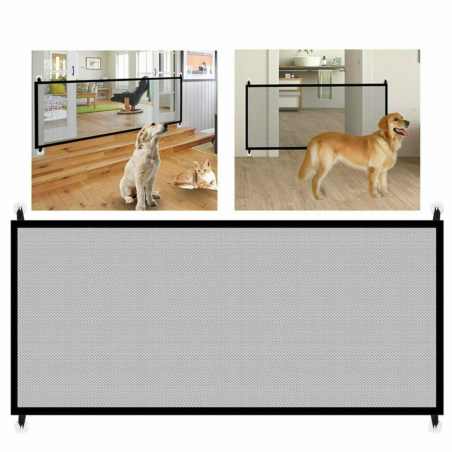 Mesh Magic Pet Dog Gate - Portable Safety Barrier for Pets