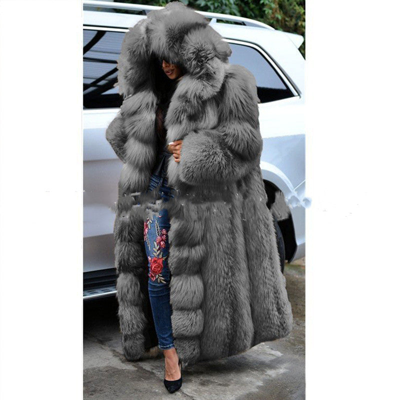 Women's Hooded Faux Fur Coat | Long, Warm & Stylish