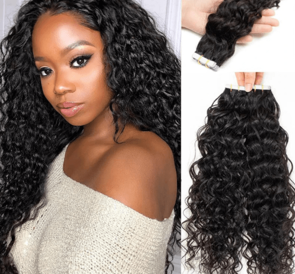 Deep Wave Tape - In Hair Extensions - 100% Remy Human Hair - HalleBeauty