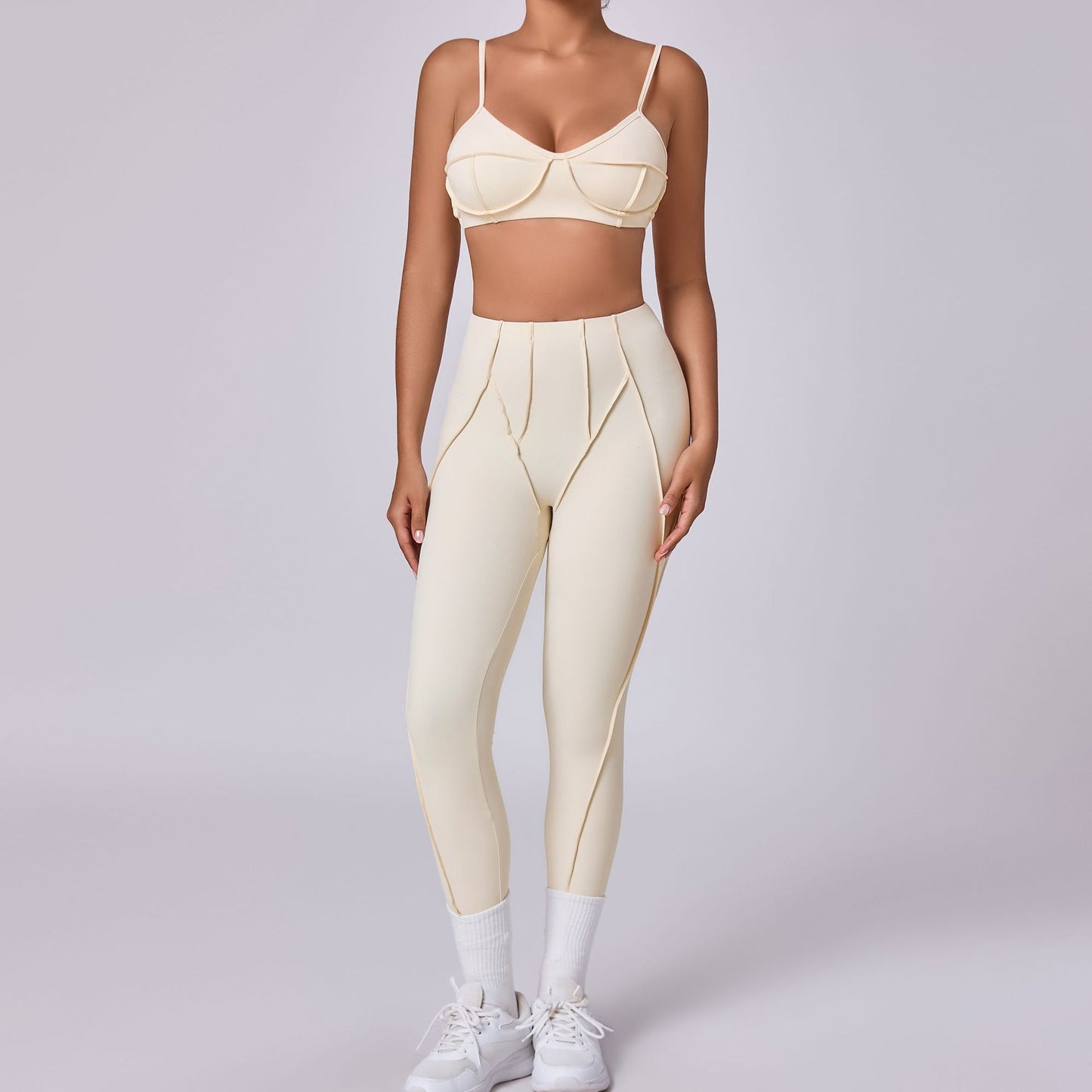 Women's Brushed Body-Hugging Yoga Set – Bra & Pants