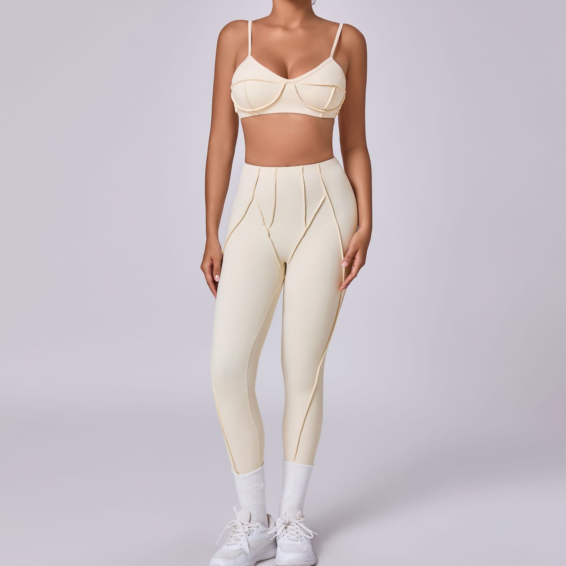 Women's Brushed Body-Hugging Yoga Set – Bra & Pants
