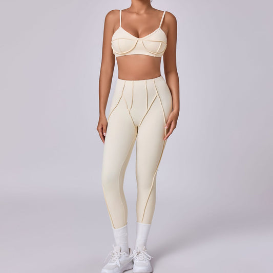 Women's Brushed Body-Hugging Yoga Set – Bra & Pants