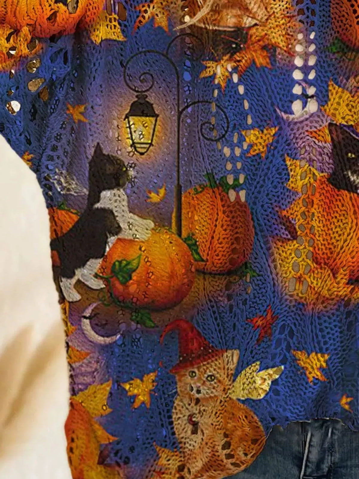 Plus Size Halloween Pumpkin Knit Cover-Up | Hallebeauty
