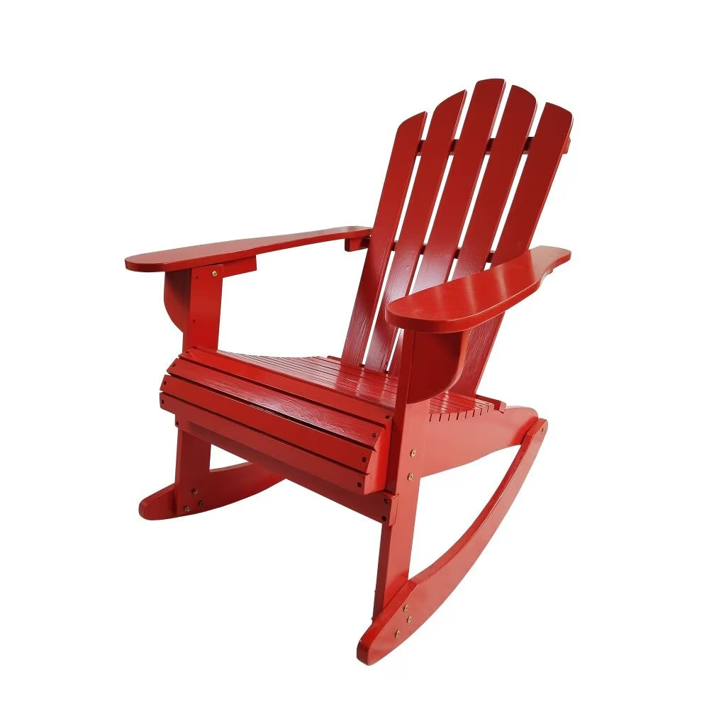 Reclining Wooden Rocking Adirondack Chair | Outdoor Relax