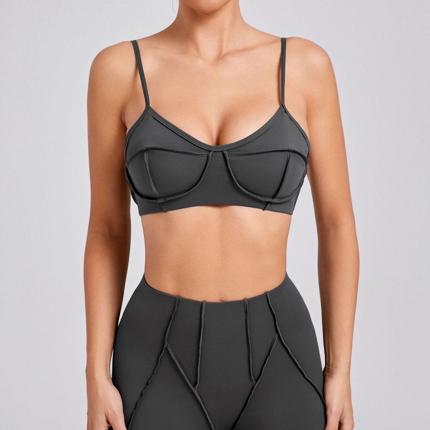 Women's Brushed Body-Hugging Yoga Set – Bra & Pants