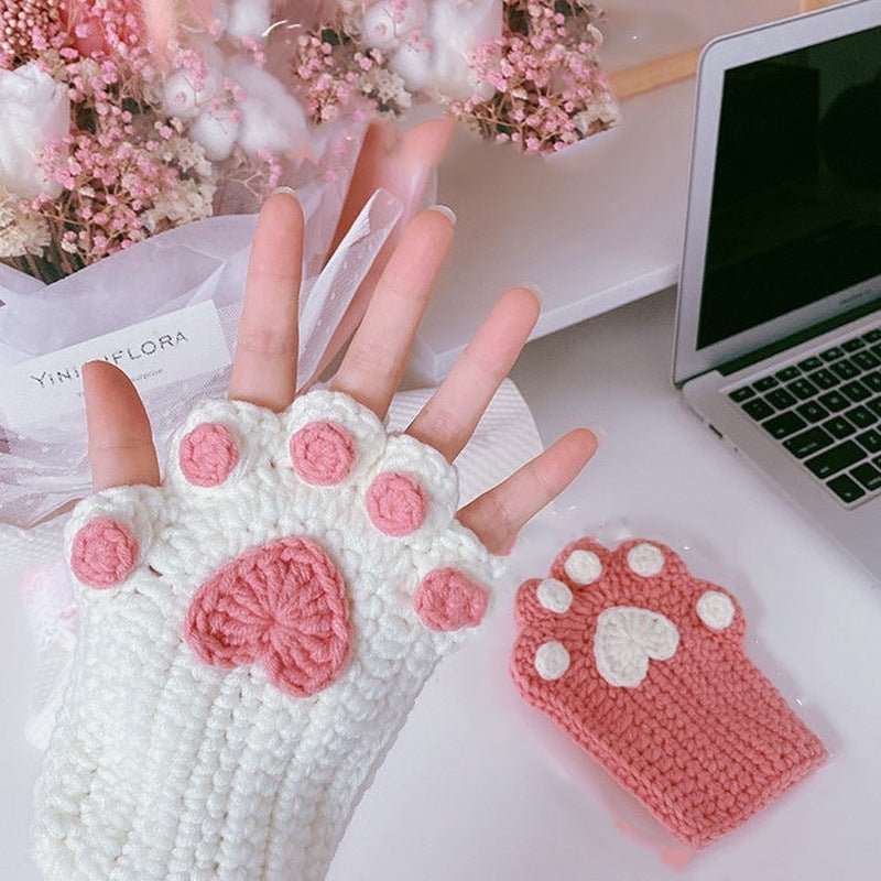 DIY Cat's Paw Gloves Kit - Hand-Woven Material Package for Homemade Crafting - HalleBeauty