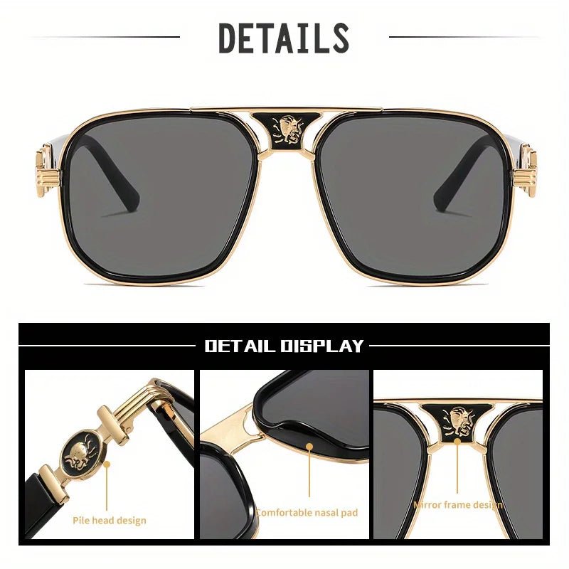 Double - Beam Retro Oversized Sunglasses – Unique Metal Accessories - HalleBeauty