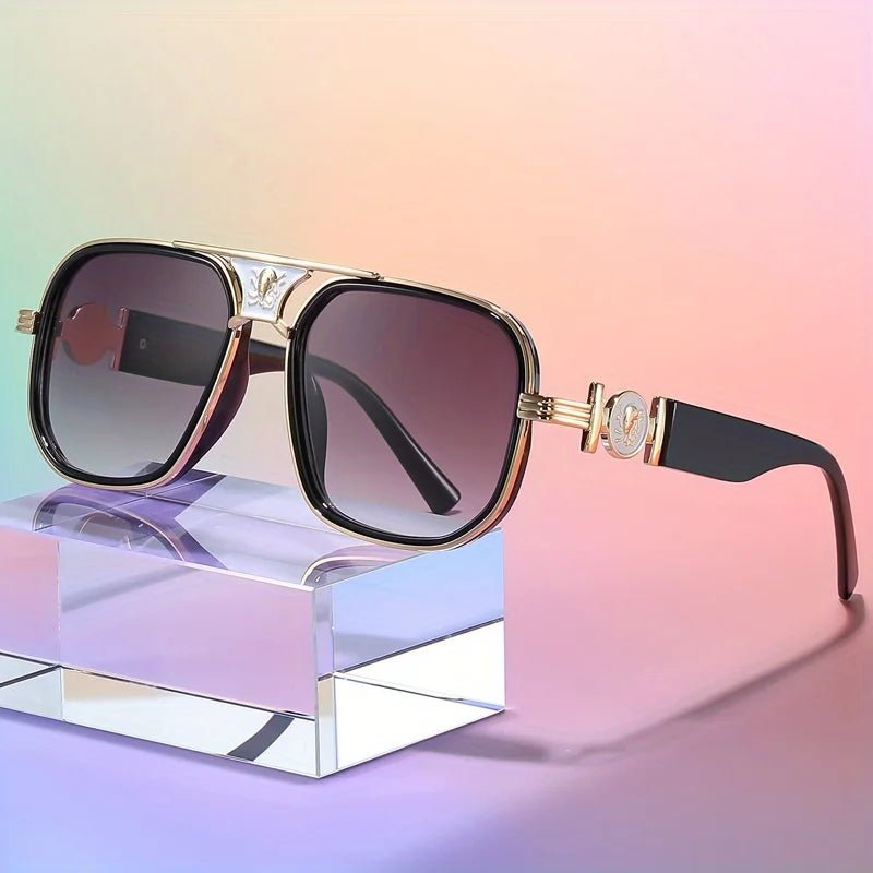 Double - Beam Retro Oversized Sunglasses – Unique Metal Accessories - HalleBeauty