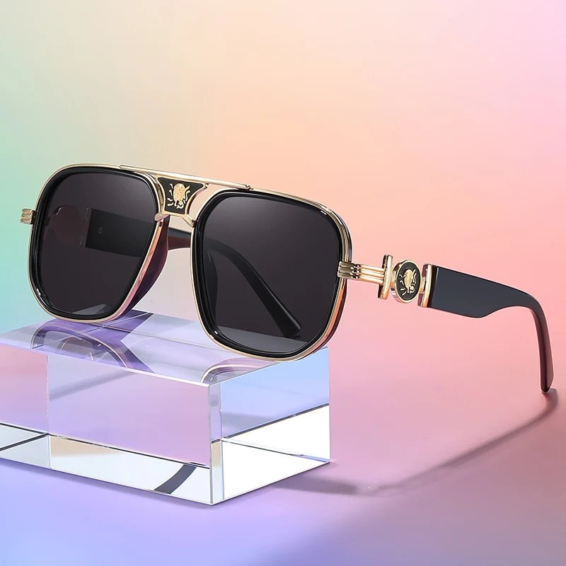 Double - Beam Retro Oversized Sunglasses – Unique Metal Accessories - HalleBeauty