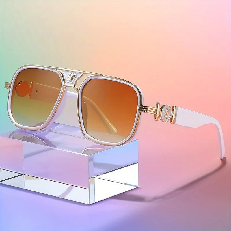 Double - Beam Retro Oversized Sunglasses – Unique Metal Accessories - HalleBeauty