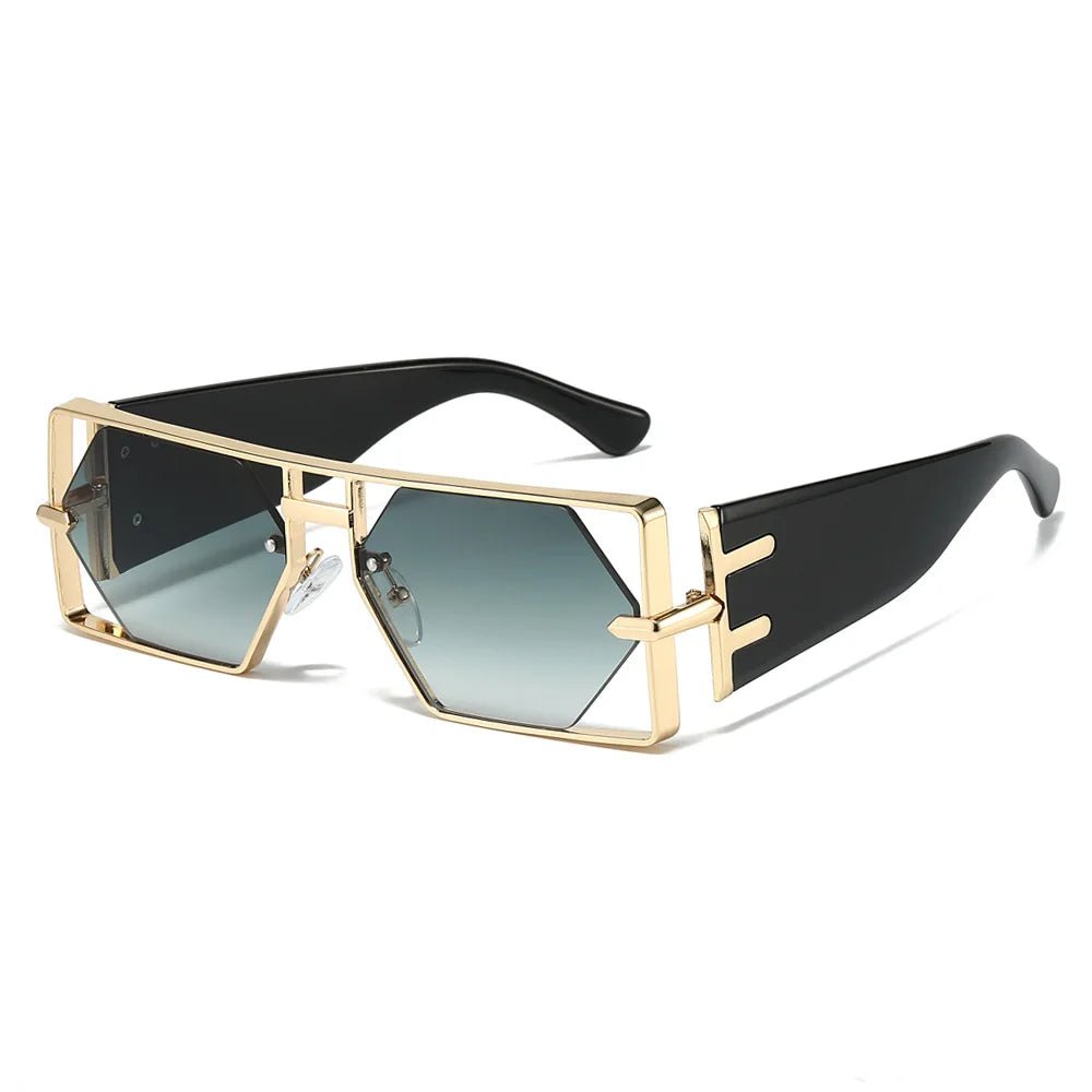Double Bridge Punk Square Sunglasses – Candy Gradient UV400 Shades - HalleBeauty