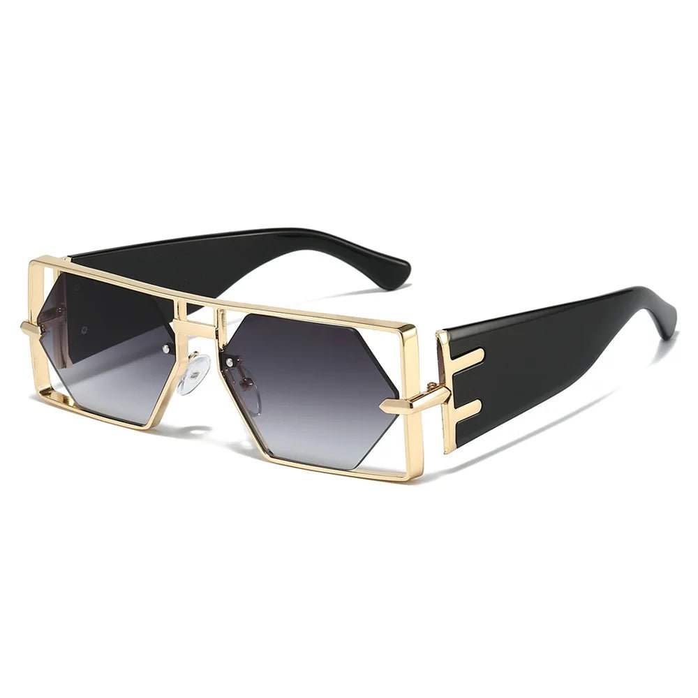 Double Bridge Punk Square Sunglasses – Candy Gradient UV400 Shades - HalleBeauty