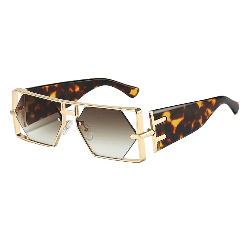 Double Bridge Punk Square Sunglasses – Candy Gradient UV400 Shades - HalleBeauty