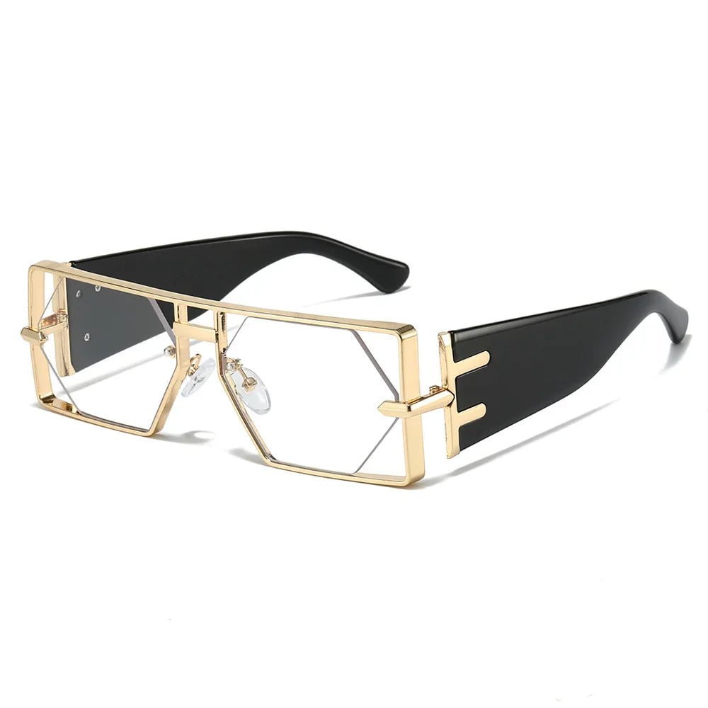 Double Bridge Punk Square Sunglasses – Candy Gradient UV400 Shades - HalleBeauty