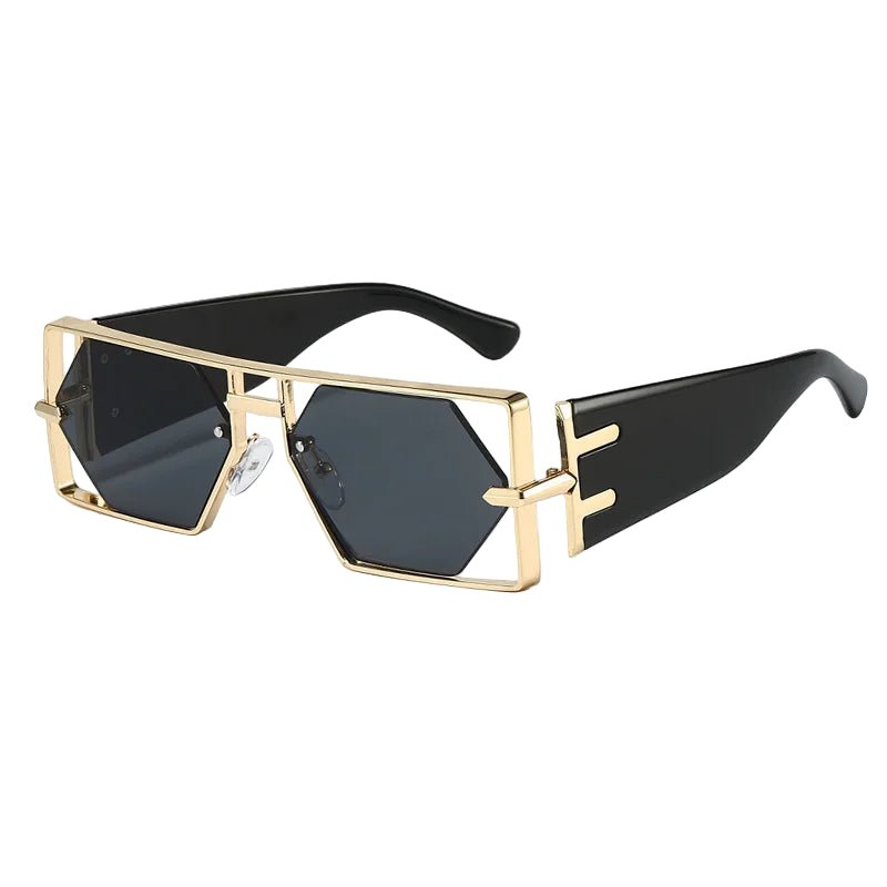 Double Bridge Punk Square Sunglasses – Candy Gradient UV400 Shades - HalleBeauty