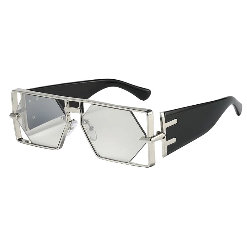 Double Bridge Punk Square Sunglasses – Candy Gradient UV400 Shades - HalleBeauty