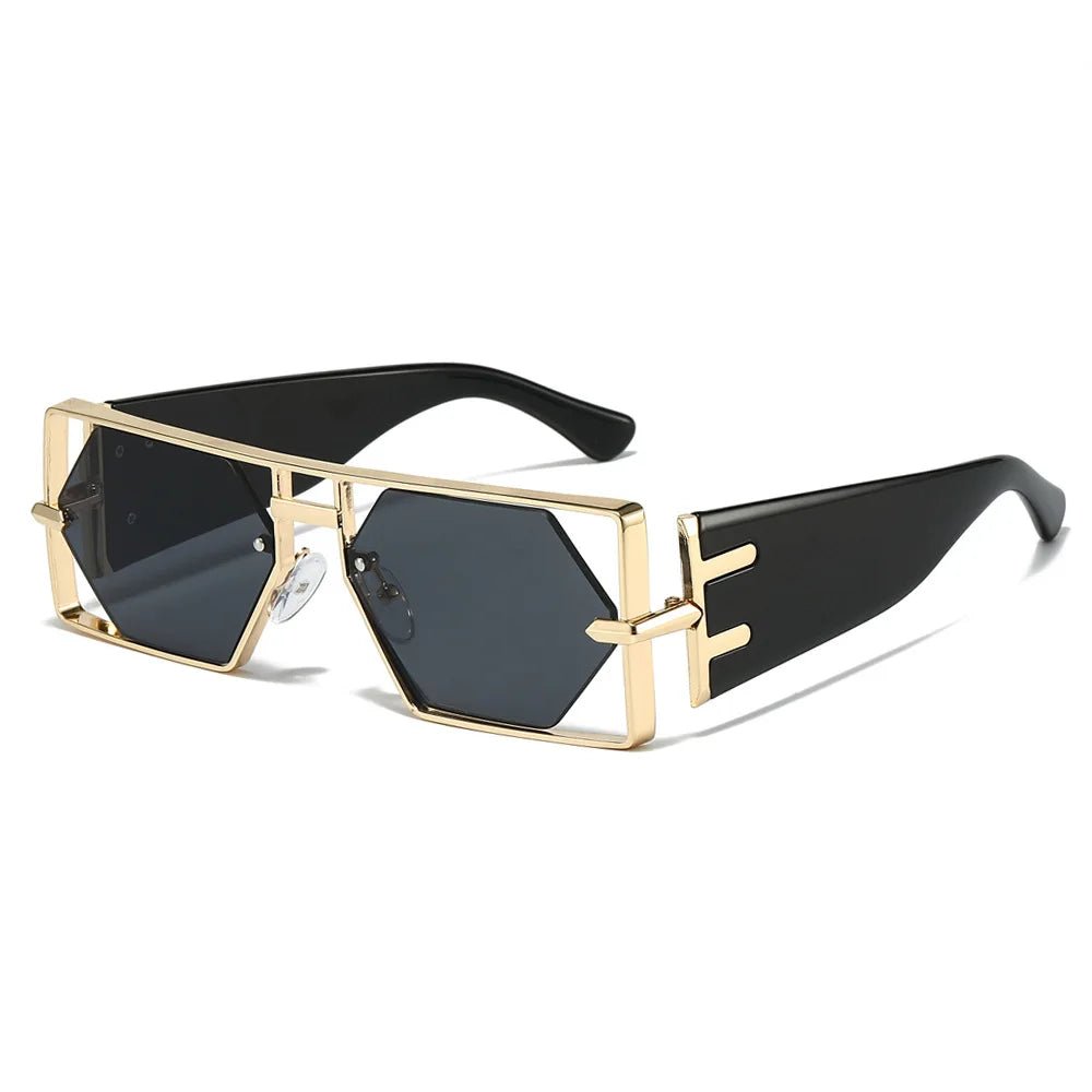 Double Bridge Punk Square Sunglasses – Candy Gradient UV400 Shades - HalleBeauty