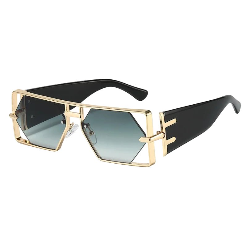 Double Bridge Punk Square Sunglasses – Candy Gradient UV400 Shades - HalleBeauty