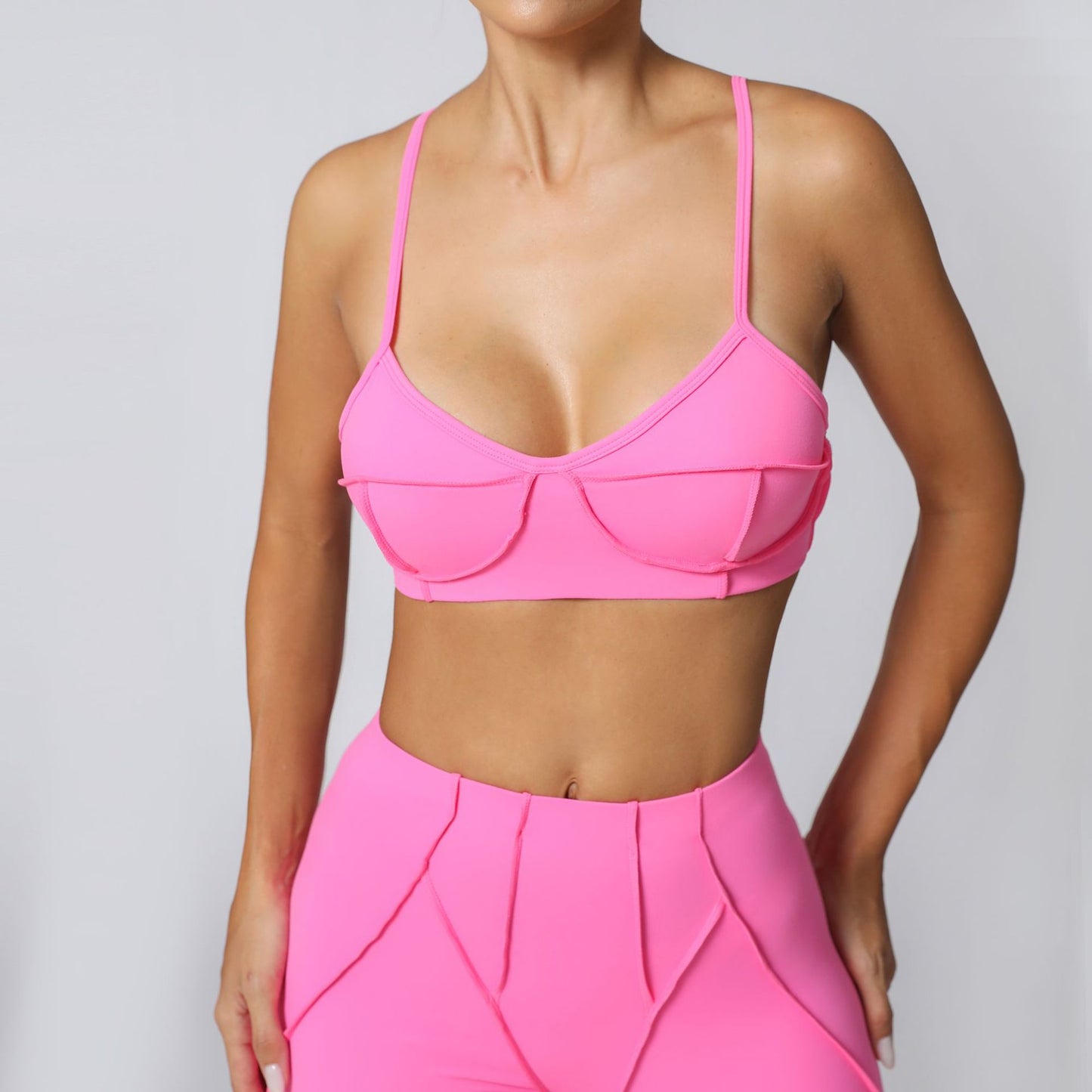 Women's Brushed Body-Hugging Yoga Set – Bra & Pants