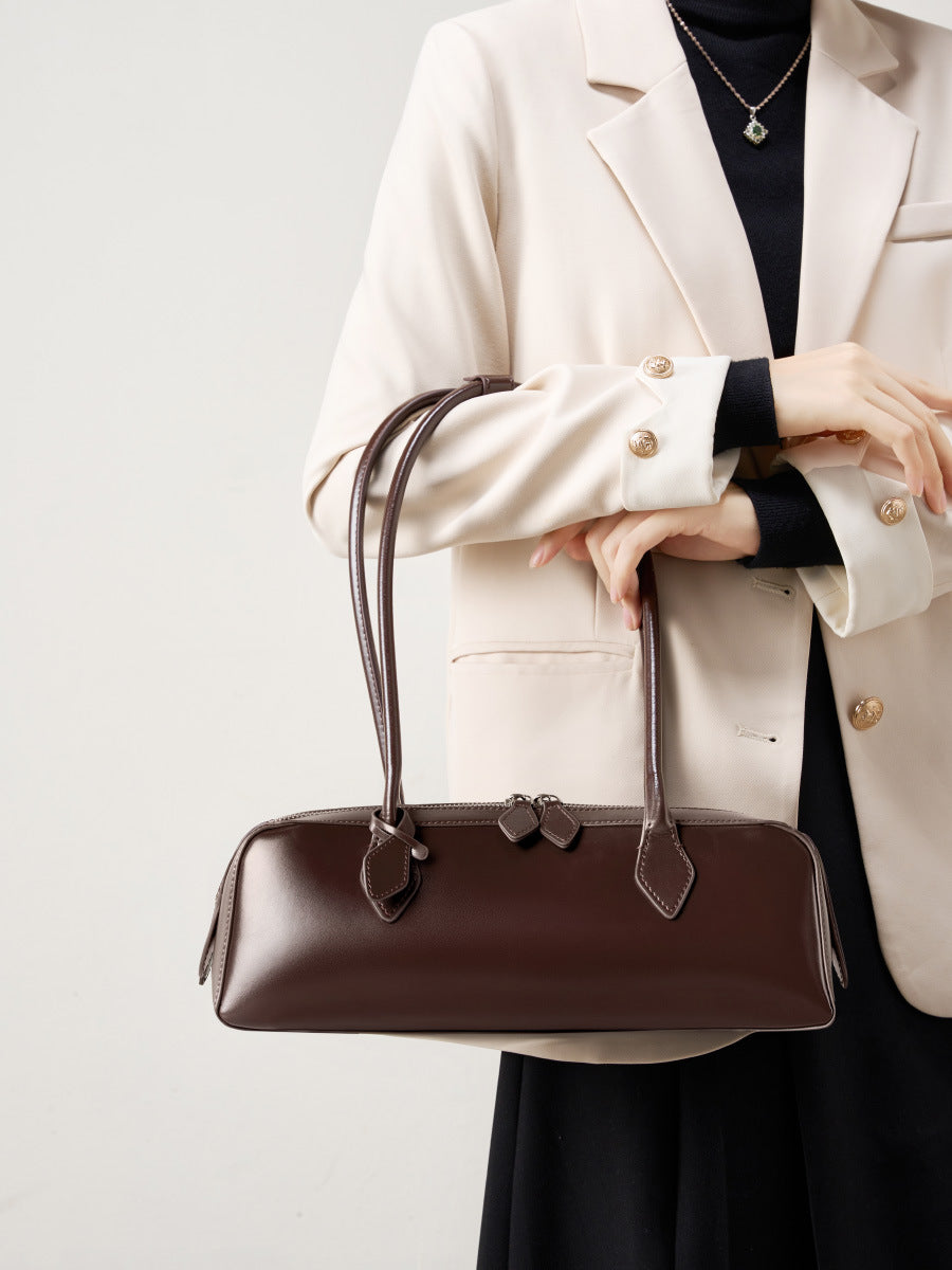 Vintage Leather Shoulder Bag – Women's Retro Purse