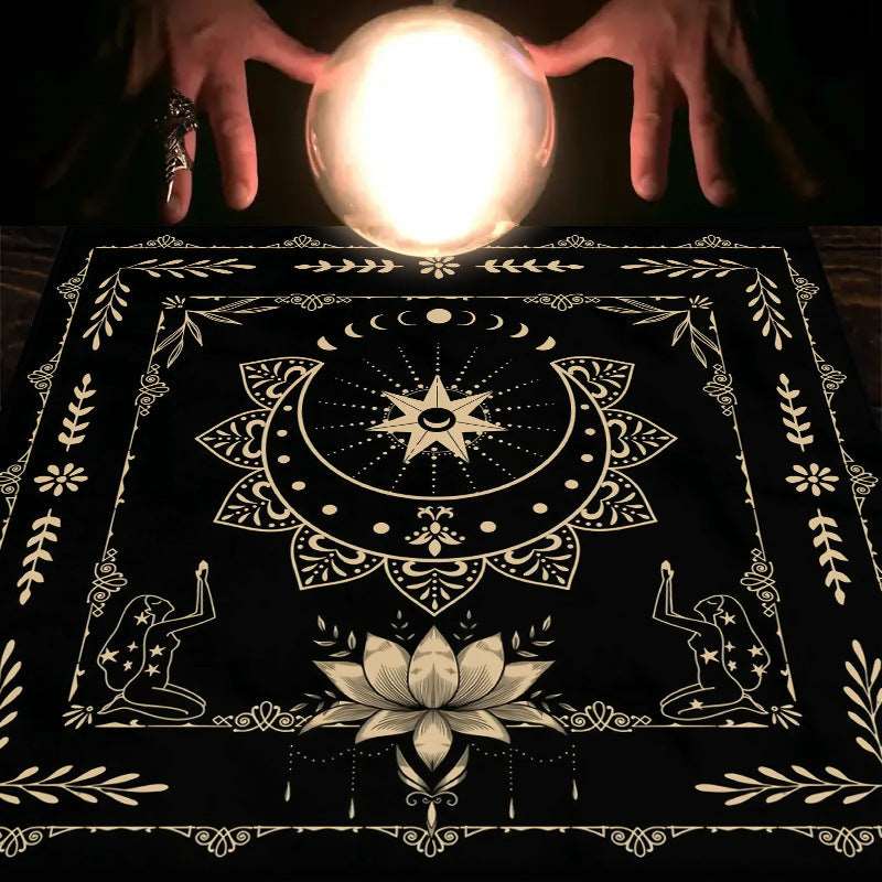 Tarot Tablecloth – Mandala, Moon Phase & Butterfly Design