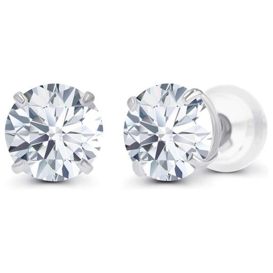 1 CTW Lab Diamond Stud Earrings | 14K White or Yellow Gold