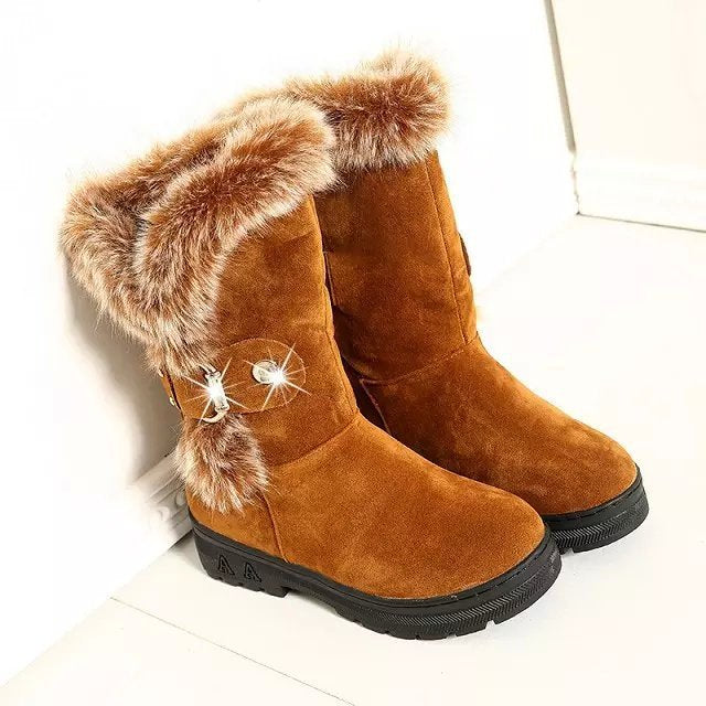 Women’s Flat Platform Snow Boots - Autumn & Winter Footwear