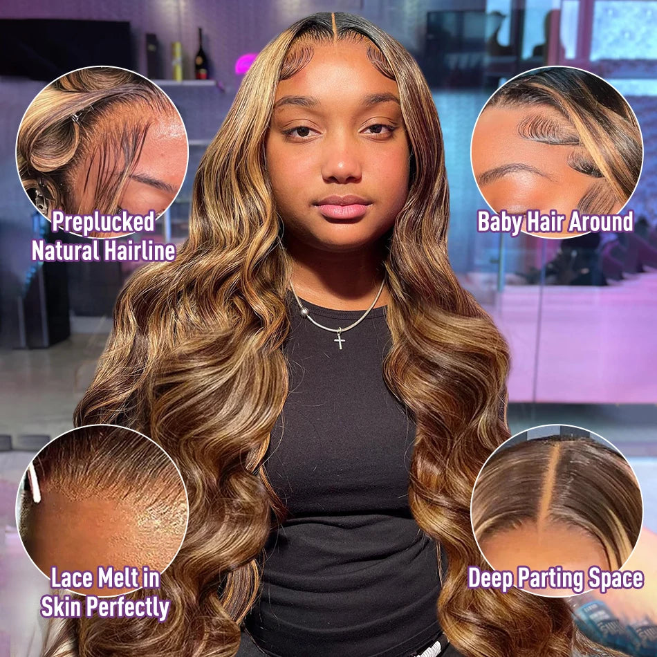 Body Wave Highlight Lace Front Wig for Effortless Style