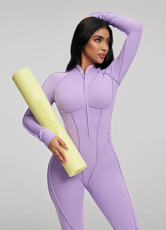 Women's Slim Fit Zipper Jumpsuit – Long Sleeve | Hallebeauty