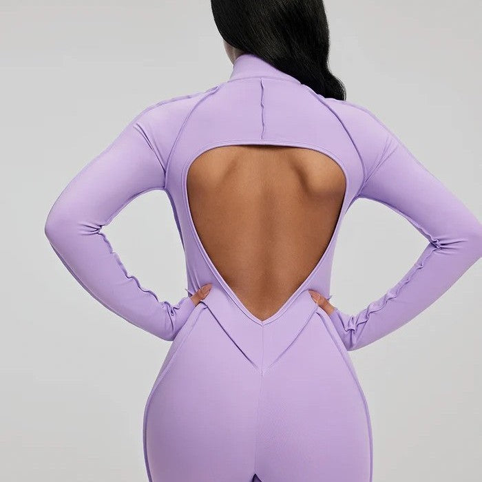 Women's Slim Fit Zipper Jumpsuit – Long Sleeve | Hallebeauty