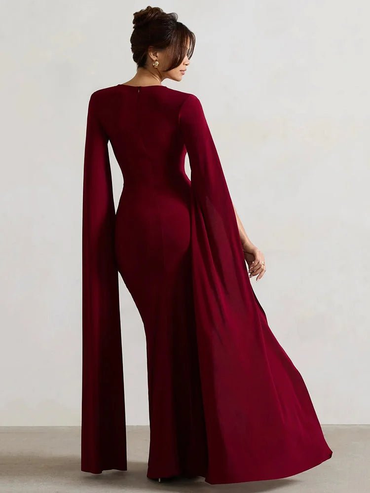 Elegant Bodycon Slit Evening Dress - HalleBeauty