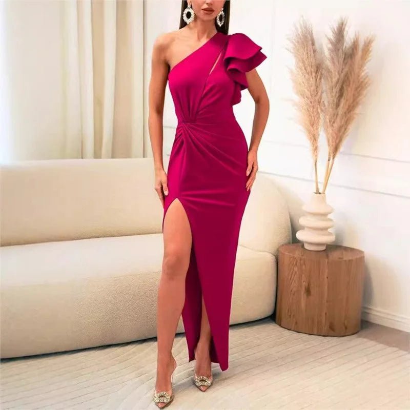 Elegant Slit Midi Dress - HalleBeauty