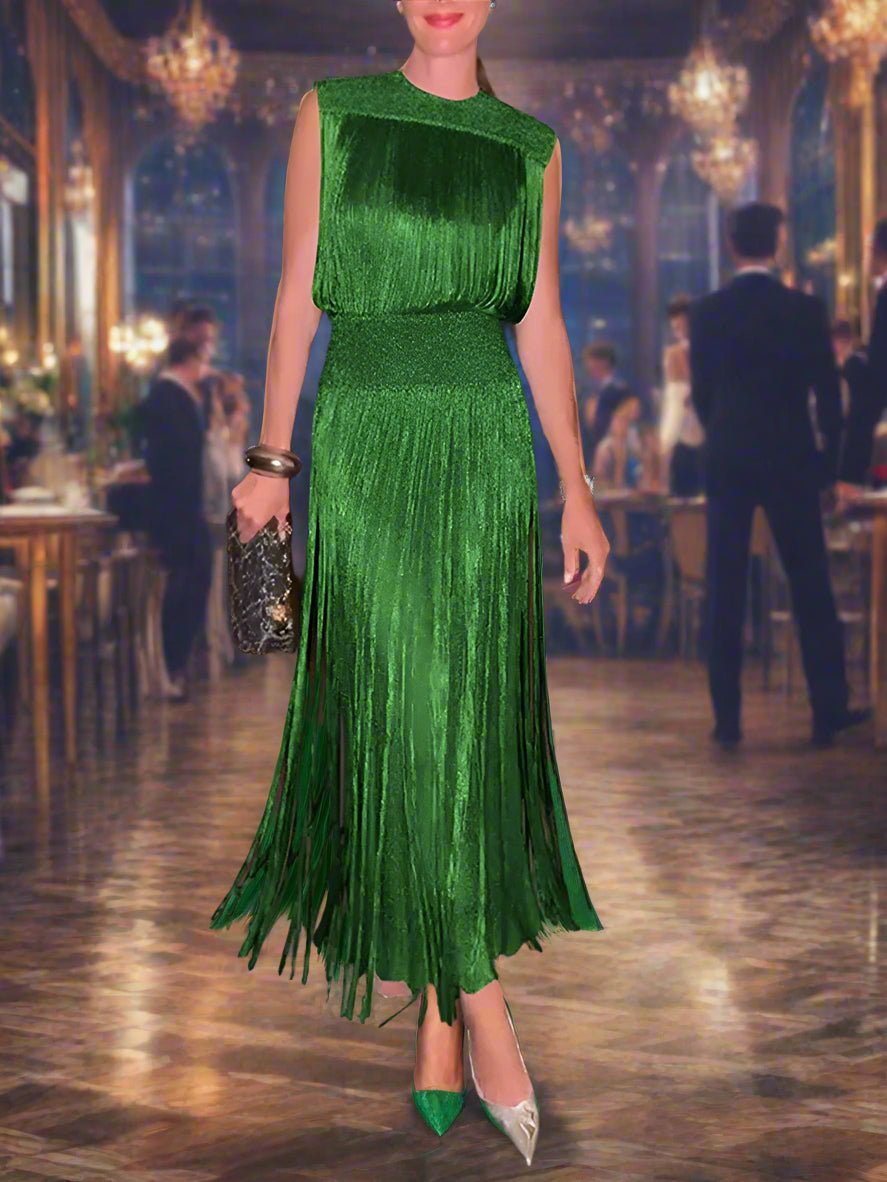 Elegant Tassel Maxi Dress - Hallebeauty - HalleBeauty