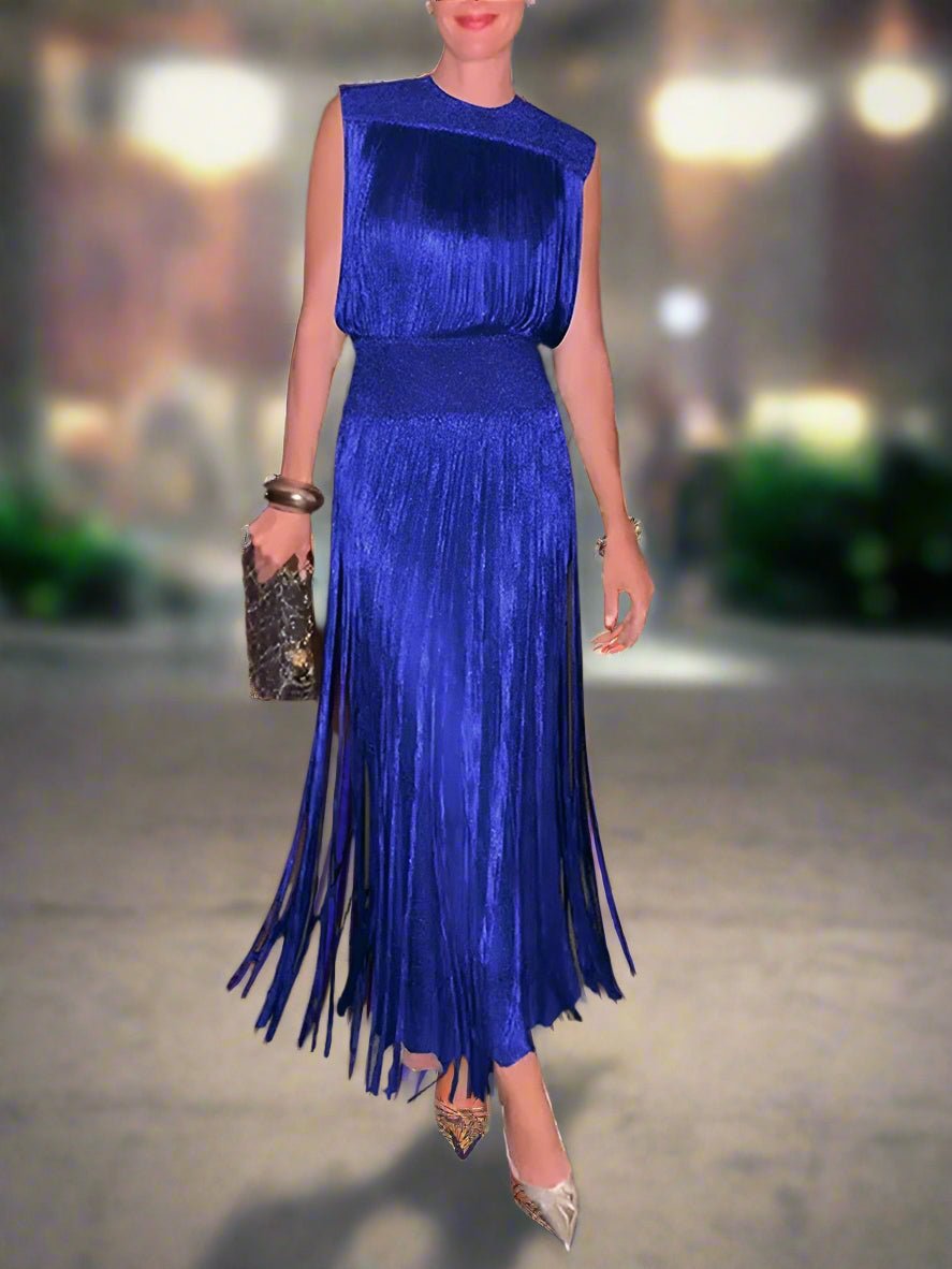 Elegant Tassel Maxi Dress - Hallebeauty - HalleBeauty