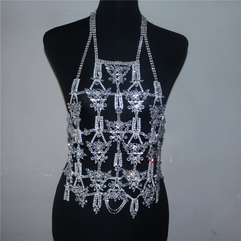 Luxury Full Zircon Body Chain | Elegant Chest Chain Jewelry