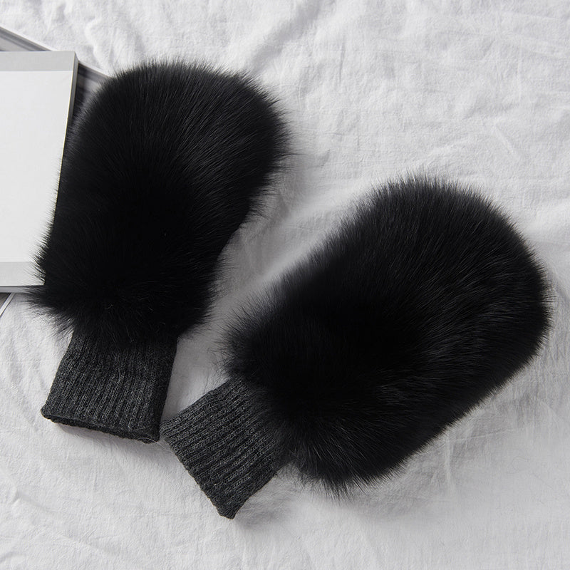 Warm Women’s Fox Fur Gloves