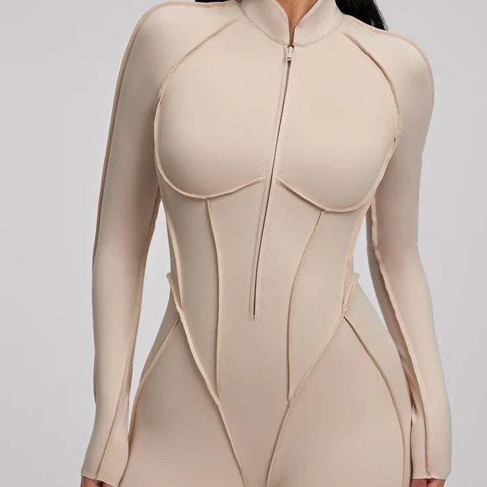 Women's Slim Fit Zipper Jumpsuit – Long Sleeve | Hallebeauty