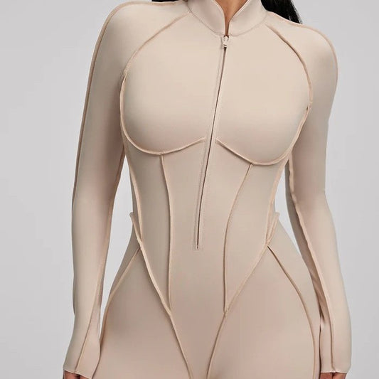 Women's Slim Fit Zipper Jumpsuit – Long Sleeve | Hallebeauty