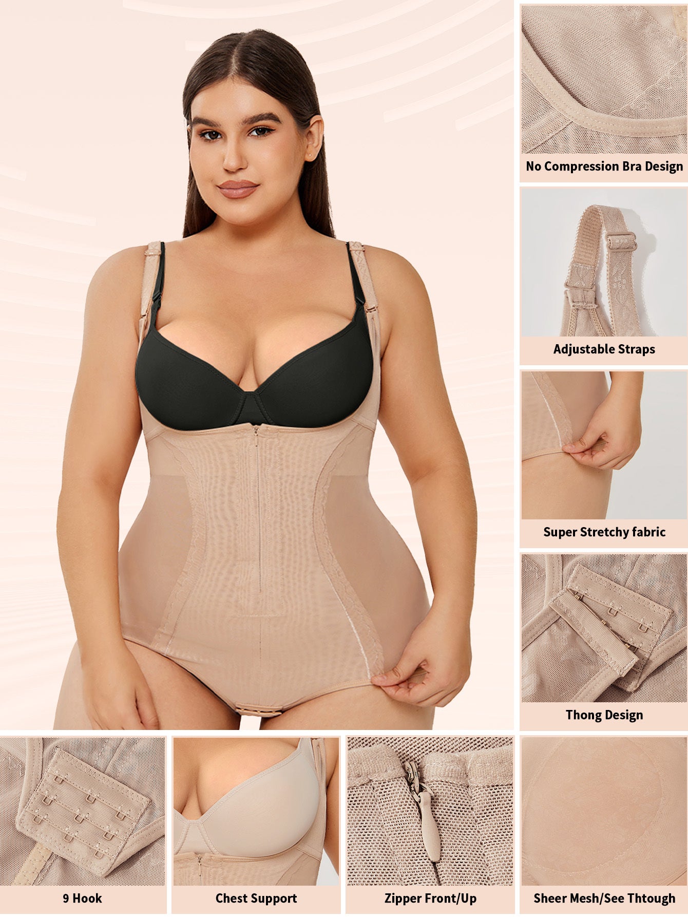 Tummy Control Shapewear Bodysuit - Slim Body Shaper