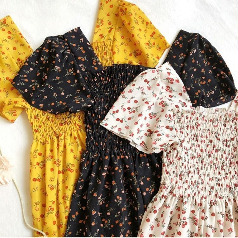 Floral Chiffon Midi Dress – Elegant
