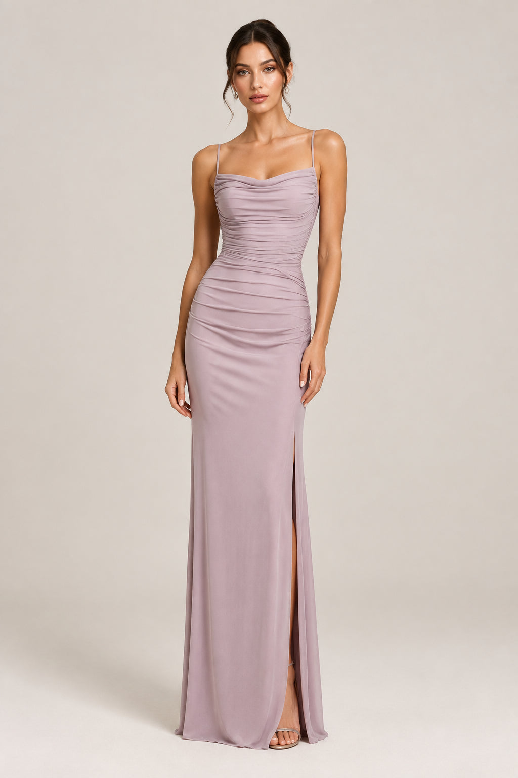 Pink Backless Slit Maxi Dress | Hallebeauty