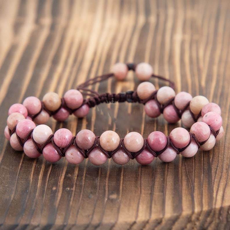 Natural Stone Double Woven Adjustable Bracelet