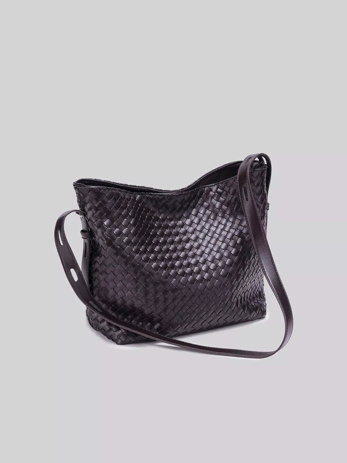 Woven Faux Leather Hobo Bag | Hallebeauty