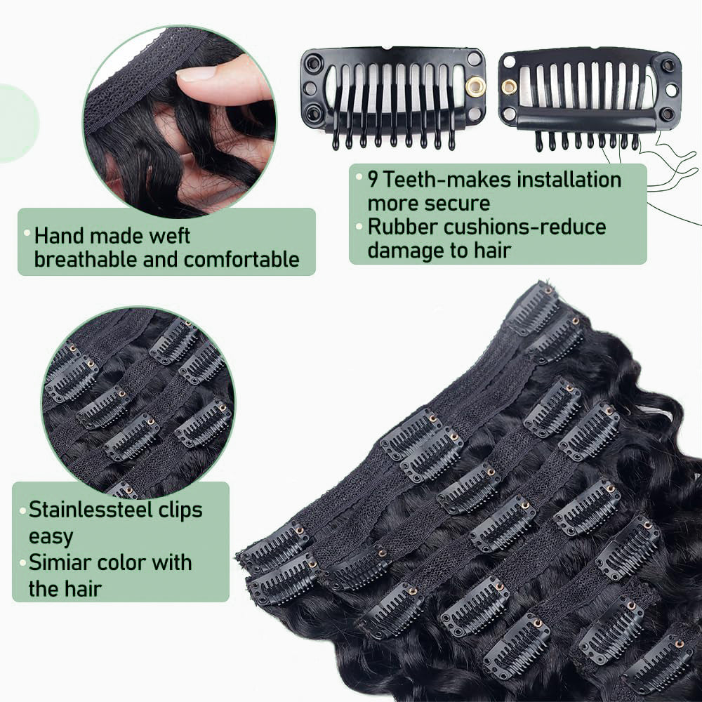 Deep Wave Clip-In Hair Extensions