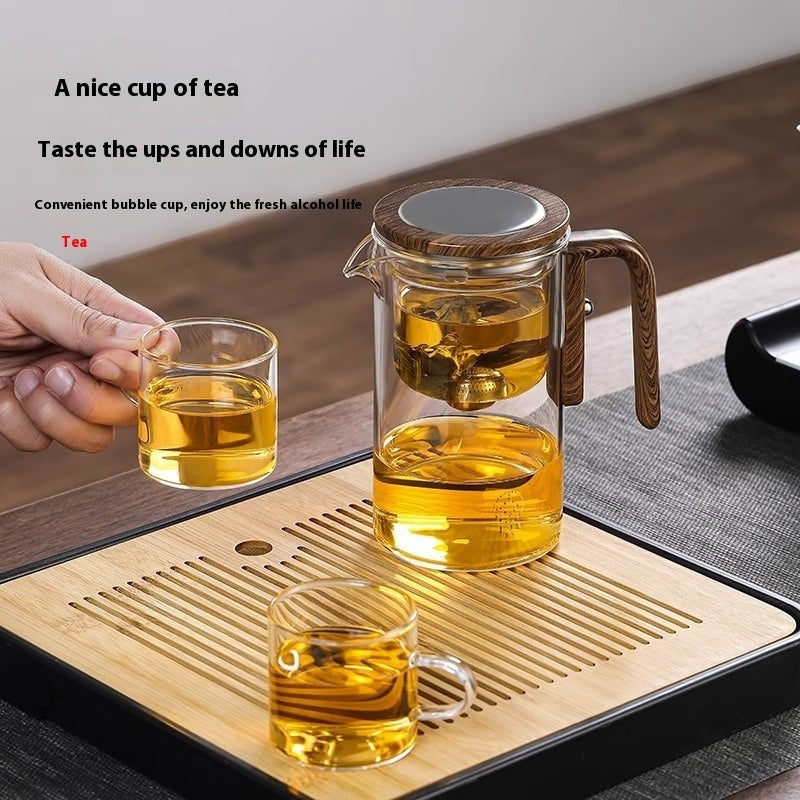 Magnetic Glass Teapot | Wood Handle Tea Filtration Pot