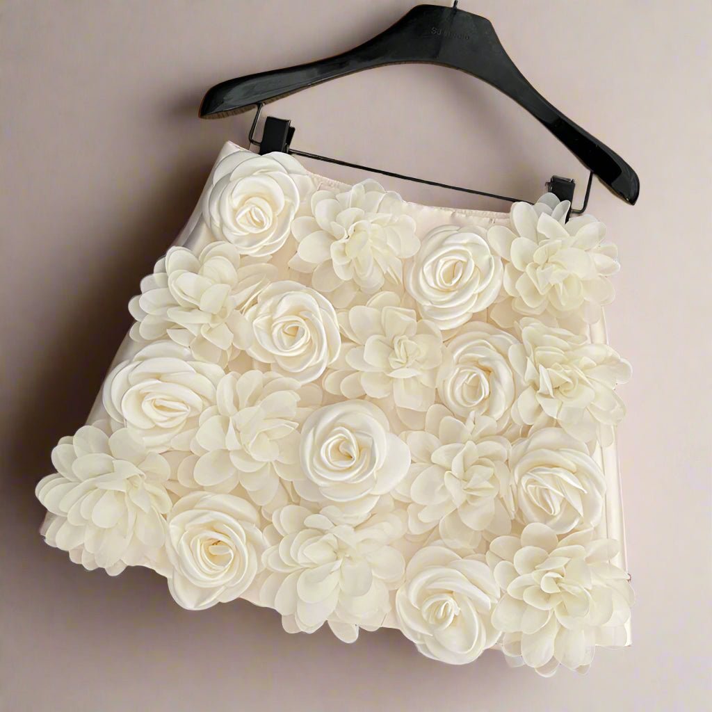 Floral A - Line Mini Skirt - HalleBeauty